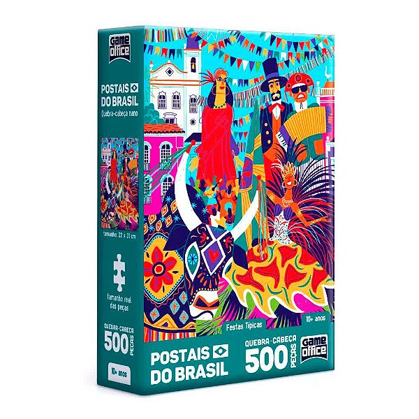 Quebra-Cabeça Postais do Brasil - Festas Típicas 500 Peças Nano