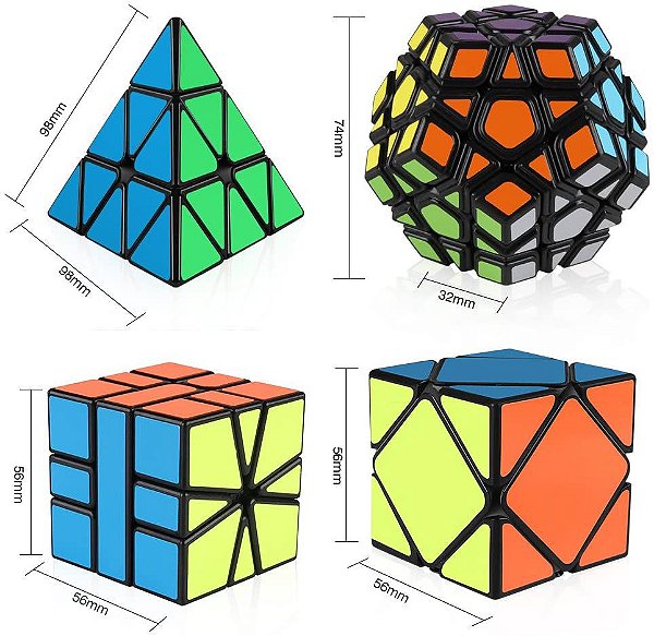 Moyu Set 4 Cubi Magici: SQ1, Mega, Pyraminx E Skewb – Puzzle Educativi Per Stress Relief - 2