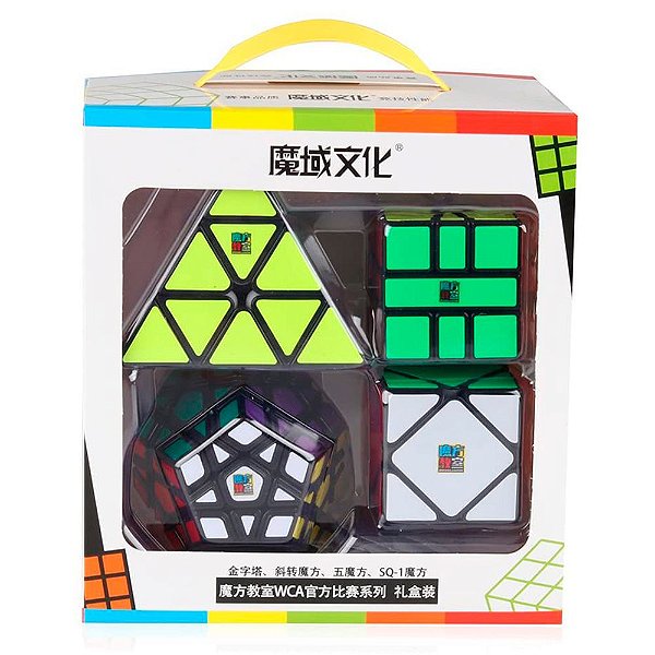 Box Cubo Mágico Moyu Megaminx + Pyraminx + Square-1 + Skewb Preto