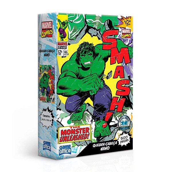 Quebra-Cabeça Marvel Comics - Hulk 500 Peças Nano