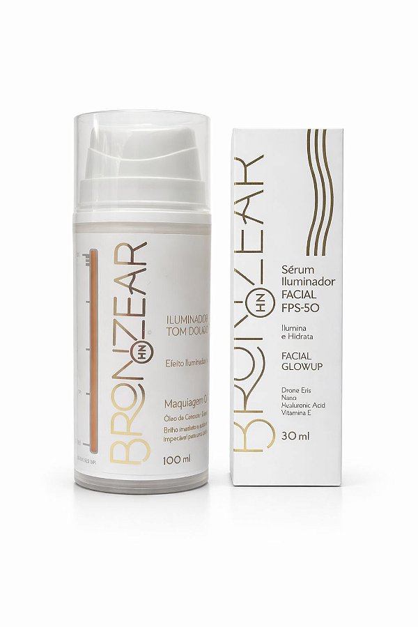 Kit Sérum Iluminador Facial + Iluminador Tom Dourado - Bronzear HN