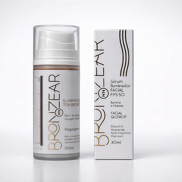 Kit Sérum Iluminador Facial + Iluminador Tom Bronze - Bronzear HN