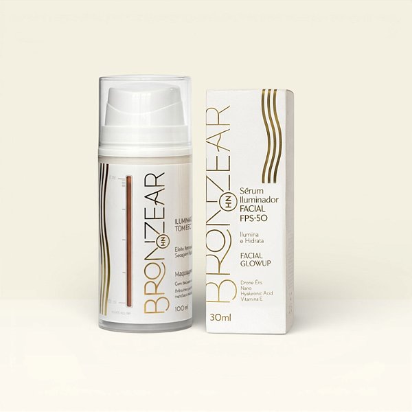 Kit Sérum Iluminador Facial + Iluminador Tom Bronze - Bronzear HN
