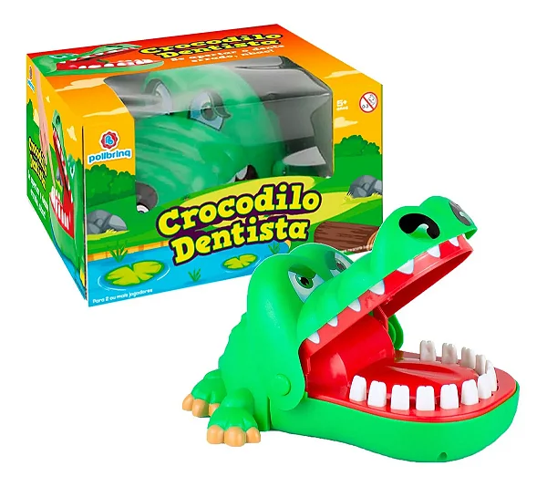 Jogo Crocodilo Dentista Infantil – Brinquedo Divertido de Reflexo e Suspense para Crianças