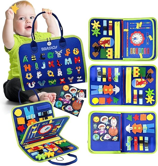 Maleta Educativa Infantil Montessori – Brinquedo Educativo com Atividades e Coordenação Motora