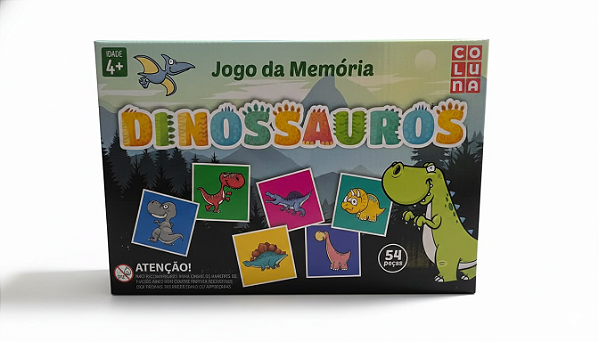 Jogo da Memória Dinossauros Infantil – Brinquedo Educativo 54 Peças para Desenvolvimento Cognitivo