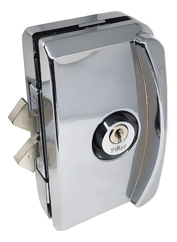 Fechadura Porta Blindex Cromada 3530 Vidro Temperado Contra