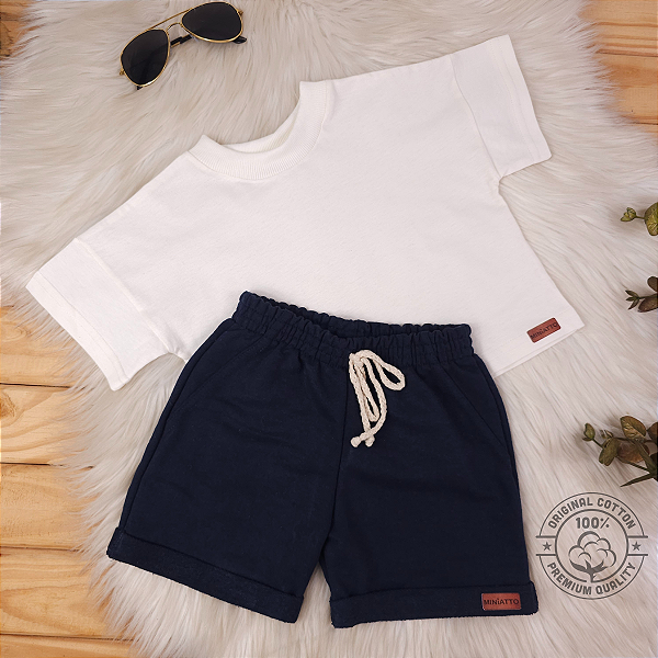 Conjunto Camiseta e Short Bebê 0 a 4 Anos – Miniatto Algodão