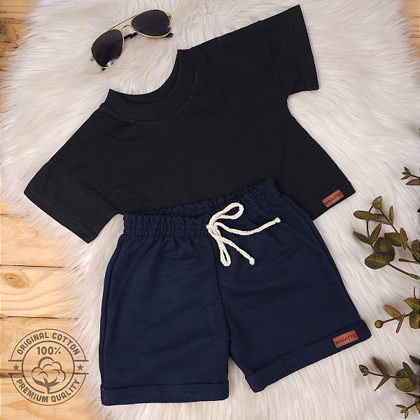 Conjunto Camiseta e Short Bebê 0 a 4 Anos – Miniatto Algodão