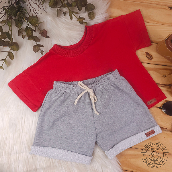 Conjunto Camiseta e Short Bebê 0 a 4 Anos – Miniatto Algodão