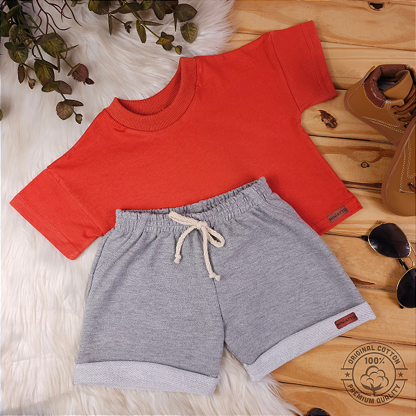 Conjunto Camiseta e Short Bebê 0 a 4 Anos – Miniatto Algodão