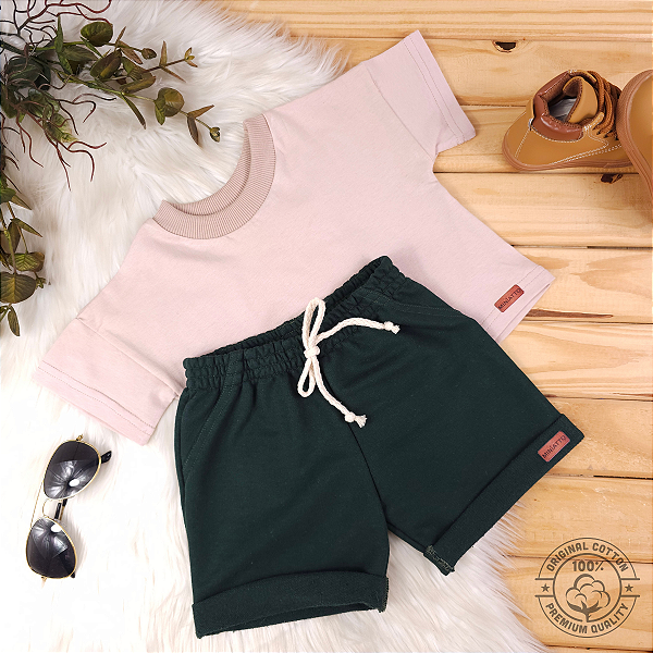 Conjunto Camiseta e Short Bebê 0 a 4 Anos – Miniatto Algodão