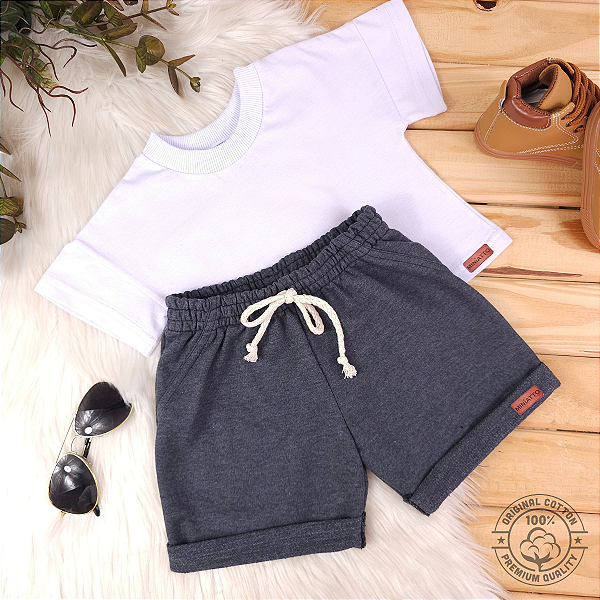Conjunto Camiseta e Short Bebê 0 a 4 Anos – Miniatto Algodão
