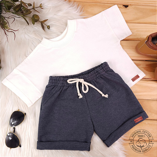 Conjunto Camiseta e Short Bebê 0 a 4 Anos – Miniatto Algodão
