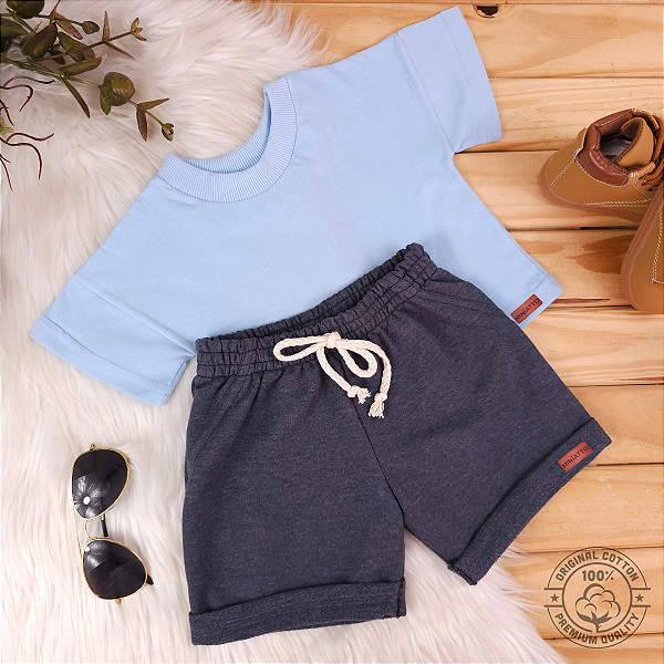 Conjunto Camiseta e Short Bebê 0 a 4 Anos – Miniatto Algodão