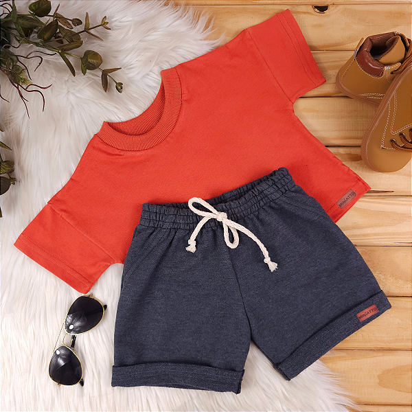 Conjunto Camiseta e Short Bebê 0 a 4 Anos – Miniatto Algodão