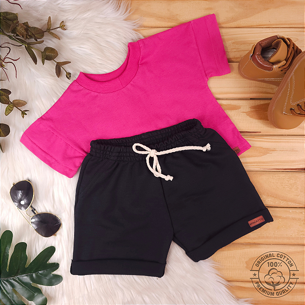 Conjunto Camiseta e Short Bebê 0 a 4 Anos – Miniatto Algodão