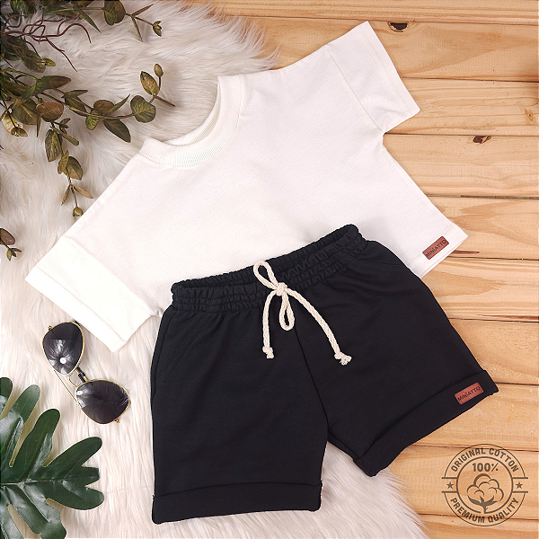 Conjunto Camiseta e Short Bebê 0 a 4 Anos – Miniatto Algodão