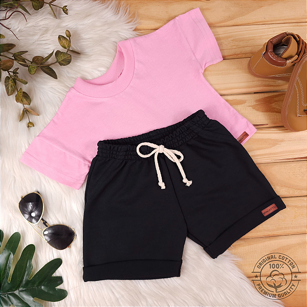 Conjunto Camiseta e Short Bebê 0 a 4 Anos – Miniatto Algodão