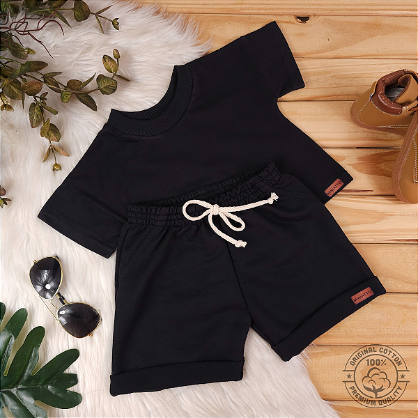 Conjunto Camiseta e Short Bebê 0 a 4 Anos – Miniatto Algodão