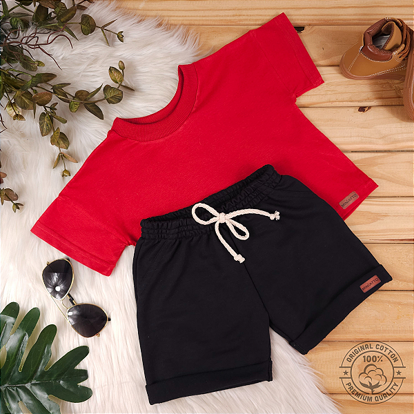 Conjunto Camiseta e Short Bebê 0 a 4 Anos – Miniatto Algodão