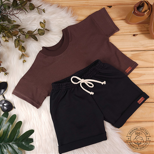 Conjunto Camiseta e Short Bebê 0 a 4 Anos – Miniatto Algodão
