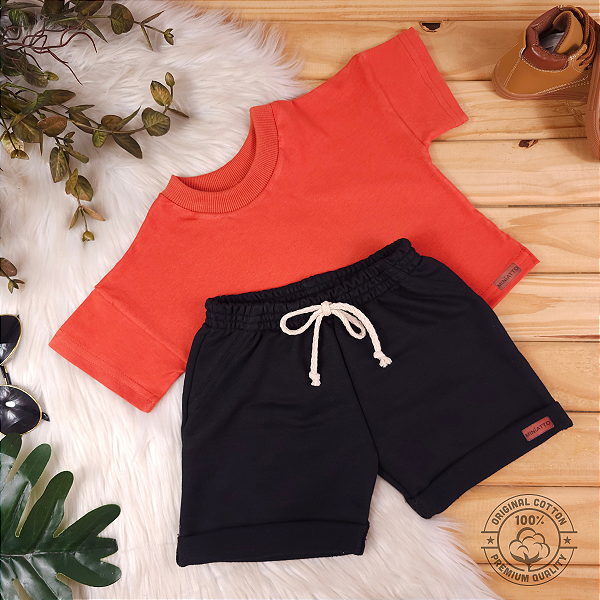 Conjunto Camiseta e Short Bebê 0 a 4 Anos – Miniatto Algodão