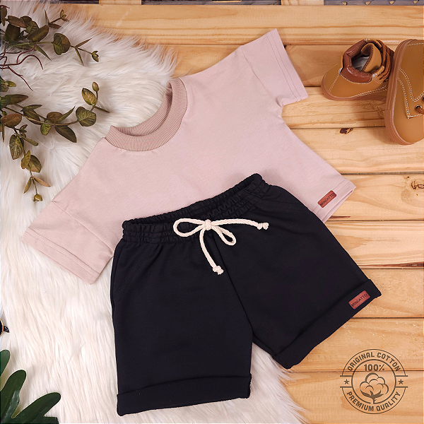 Conjunto Camiseta e Short Bebê 0 a 4 Anos – Miniatto Algodão