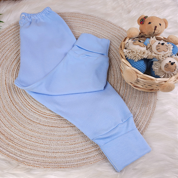Calça Mijão para Bebê Com Pé Reverso 100% Algodão