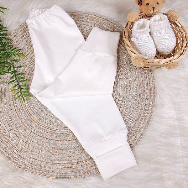Calça Mijão para Bebê Com Pé Reverso 100% Algodão