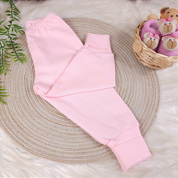 Calça Mijão para Bebê Com Pé Reverso 100% Algodão