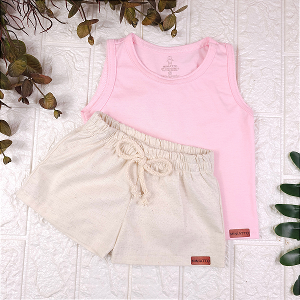 Conjunto regata e short Linho infantil
