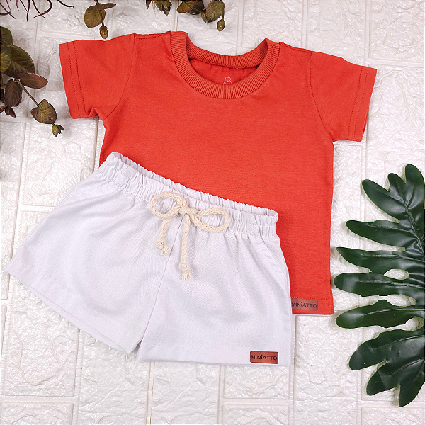 Conjunto Camiseta e Short Linho Infantil