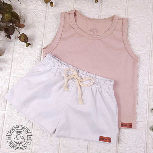 Conjunto regata e short Linho infantil