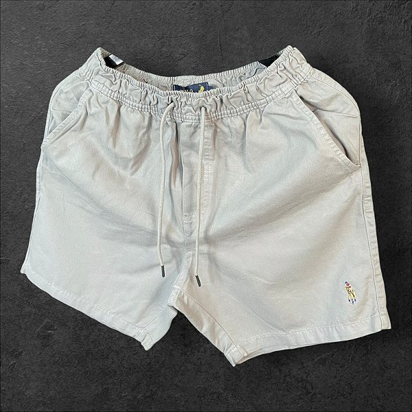 Shorts Ralph Lauren Masculino em Sarja Cinza Claro
