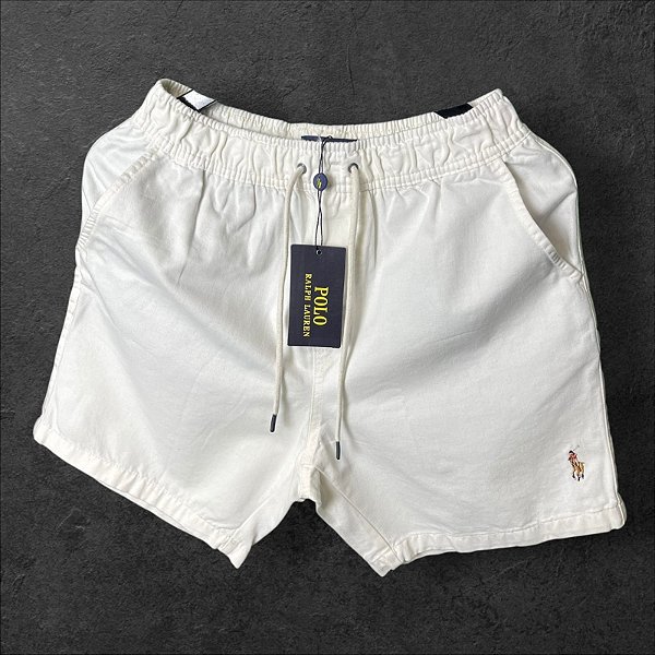 Shorts Ralph Lauren Masculino em Sarja Branco