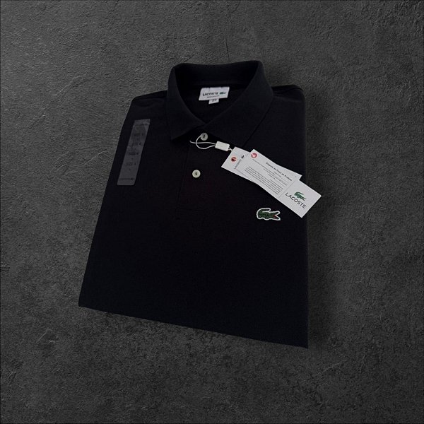 Camiseta Polo Lacoste Masculina Preta