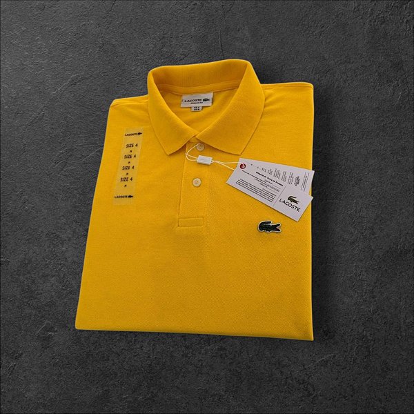 Camiseta Polo Lacoste Masculina Amarela