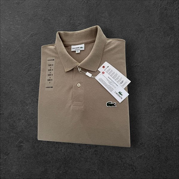 Camiseta Polo Lacoste Masculina Bege