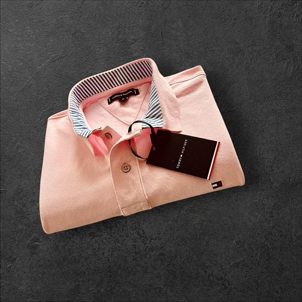 Camiseta Polo Tommy Hilfiger Masculina Rosa