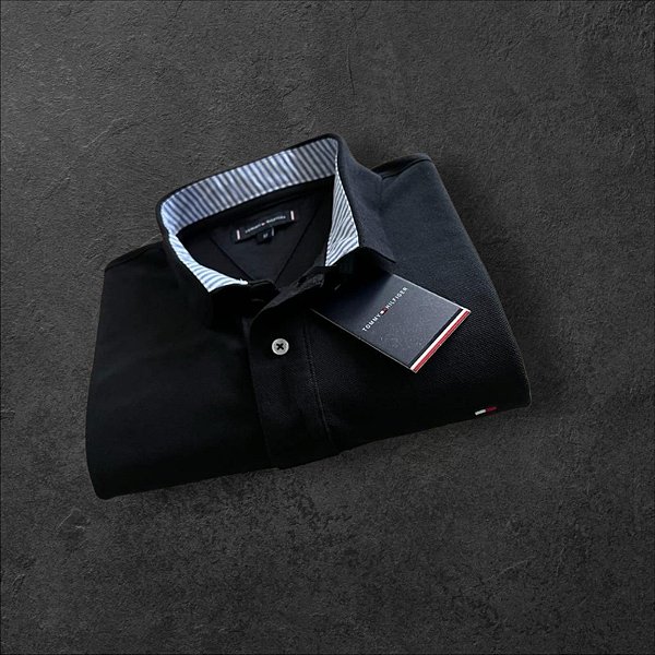 Camiseta Polo Tommy Hilfiger Masculina Preto