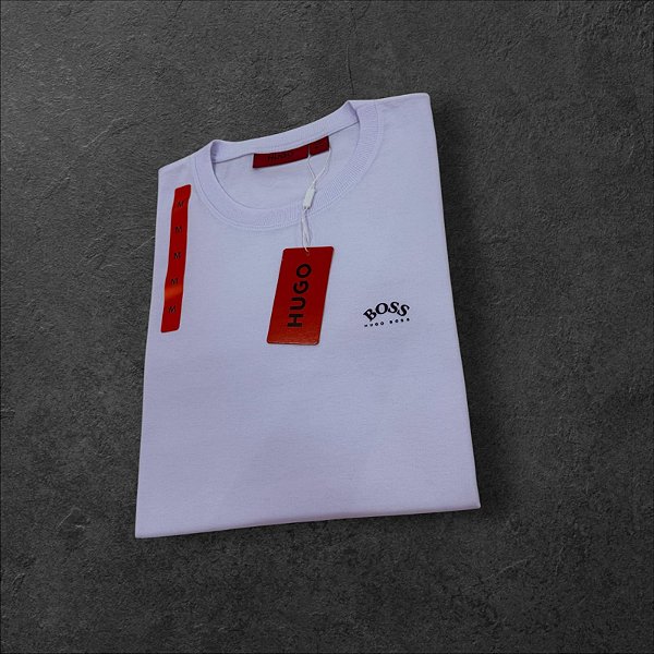 Camiseta Básica Hugo Boss Masculina Branca