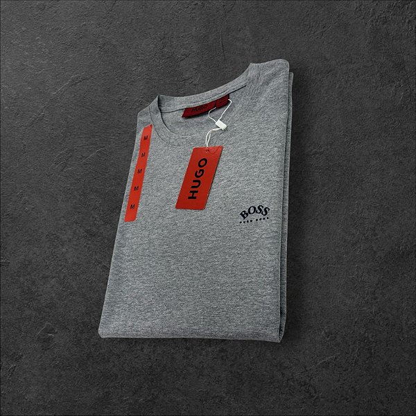 Camiseta Básica Hugo Boss Masculina Cinza