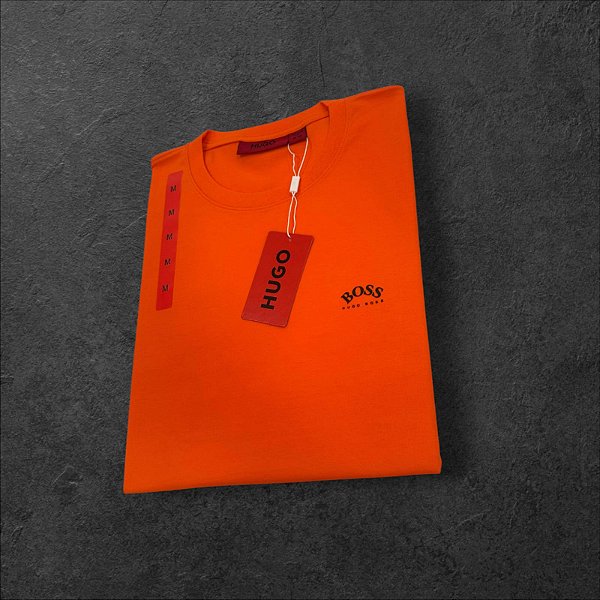 Camiseta Básica Hugo Boss Masculina Laranja