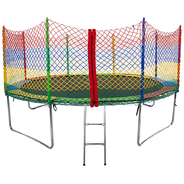 Cama Elástica 12FT/3,66M + Rede de Proteção Colorida (Rede Externa) + Escada