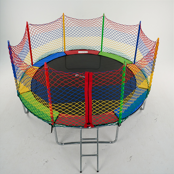 Cama Elástica 10FT/3,05M + Rede de Proteção Colorida (Rede Externa) + Escada