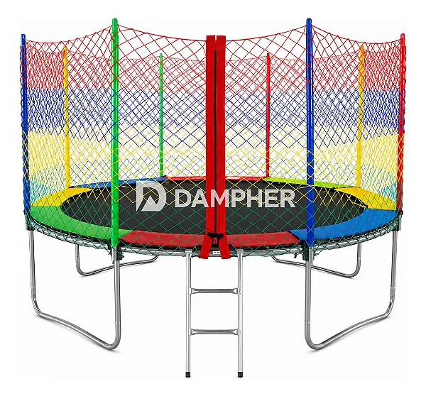 Cama Elástica 10FT/3,05M + Rede de Proteção Colorida (Rede Externa) + Escada