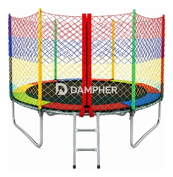 Cama Elástica 8FT/2,44M + Rede de Proteção Colorida (Rede Externa) + Escada