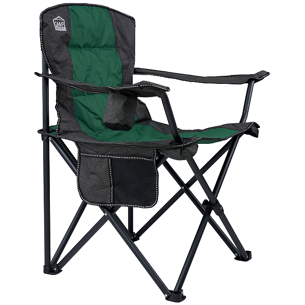 Cadeira Dobrável com Tubo de 22 mm em Ferro e Tecido Oxford 95×60×90 cm - Verde/Preto