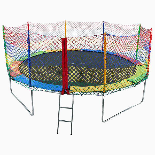 Cama Elástica 14FT/4,30M + Rede de Proteção Colorida (Rede Externa) + Escada